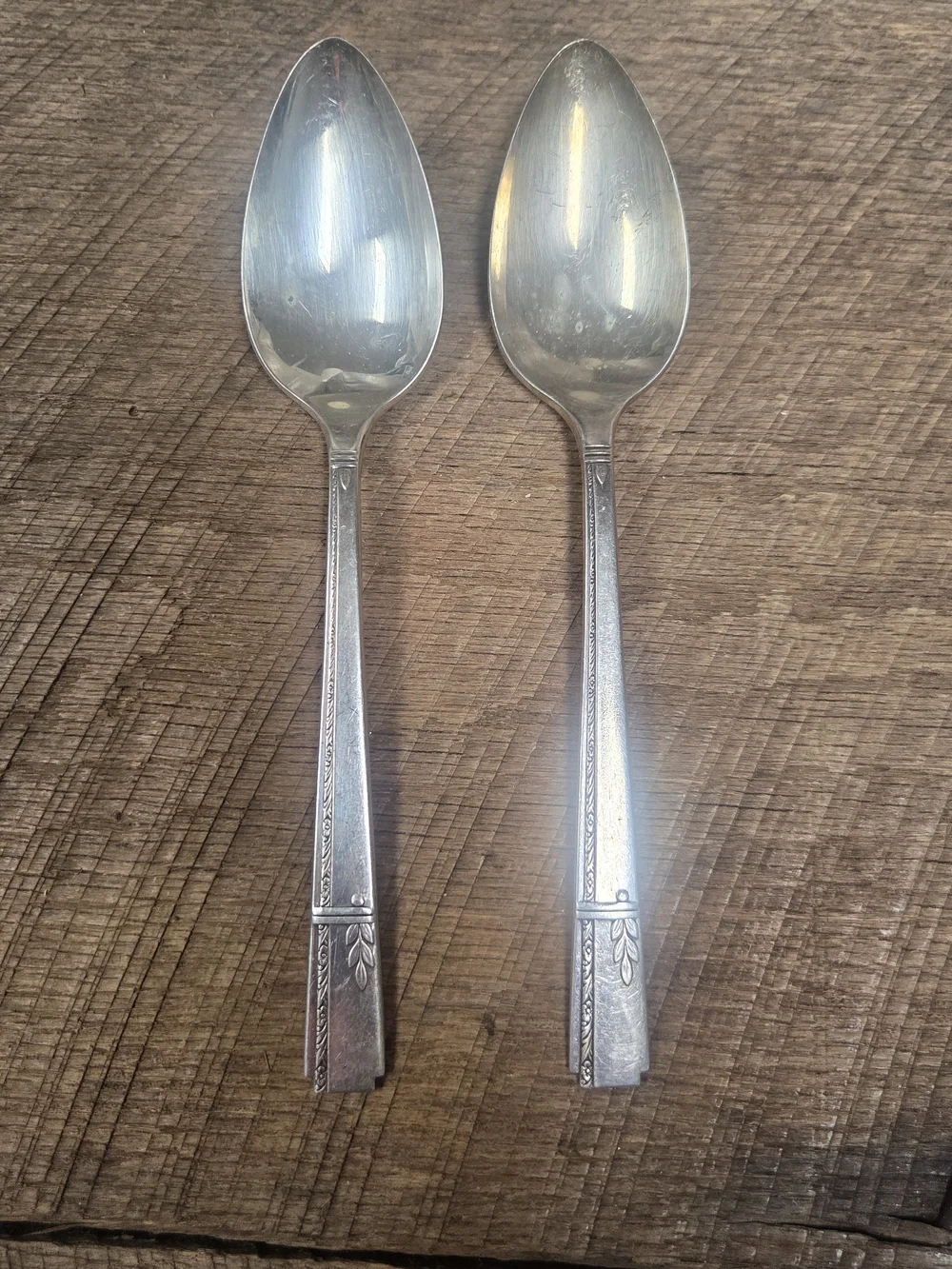 Vintage 1938 (2) Oneida Grenoble Silver-plated Table Spoons ~ Bin RR